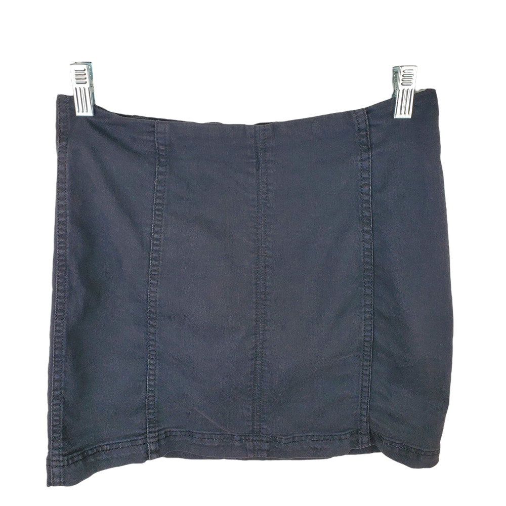 Free People Modern Femme Women's Size 10 Zip Up Mini Denim Skirt - Picture 2 of 6